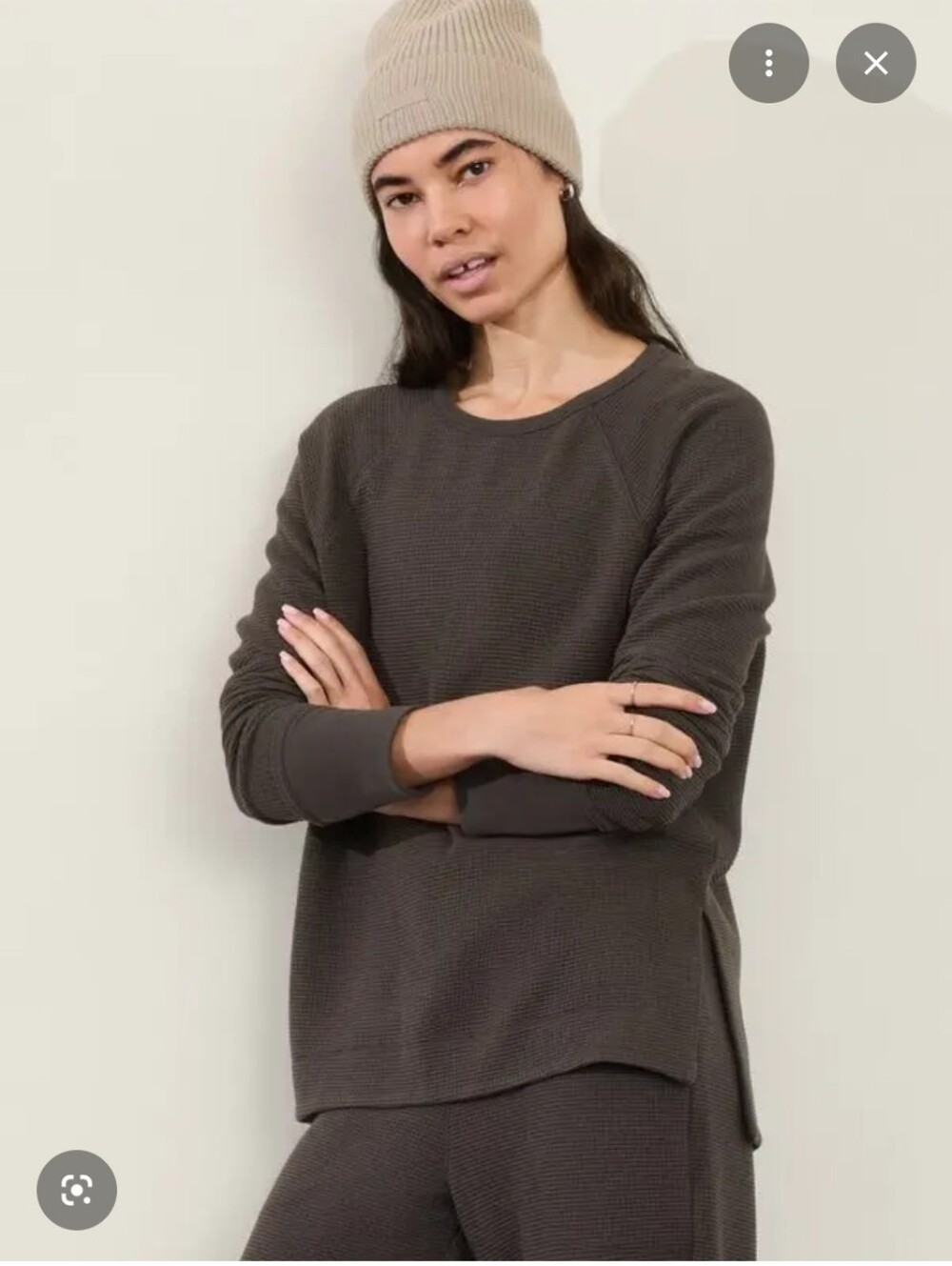 Athleta Coaster Luxe Recover Waffle Sweatshirt